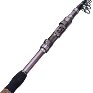 Sougayilang Telescopic Fishing Rod - 24 Ton Carbon Fiber,CNC Machined Reel Seat, Comfortable EVA Handle, Travel Fishing Rod for Bass Trout Fishing