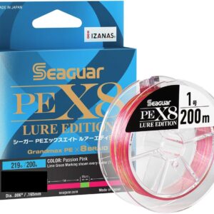 Seaguar JDM PEX8 Lure Edition Micro-Braid Fishing Line, Freshwater, 219yd Spool, Multi-Color, Multiple Sizes
