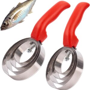 Fish Skin Brush Fast Remove, 2 Pack Stainless Steel Fish Scaler Remover, Heavy Duty commercial Fish Scaler Brush Fish Scaler Cleaning, Stainless Steel Sawtooth Easily Remove Fish Scales