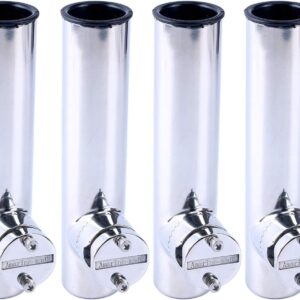 Amarine Made 4Pcs Lower Clamp Fishing Pole Rod Holder for Boat, Stainless Clamp on Fishing Rod Holder for Rails 7/8" to 1"